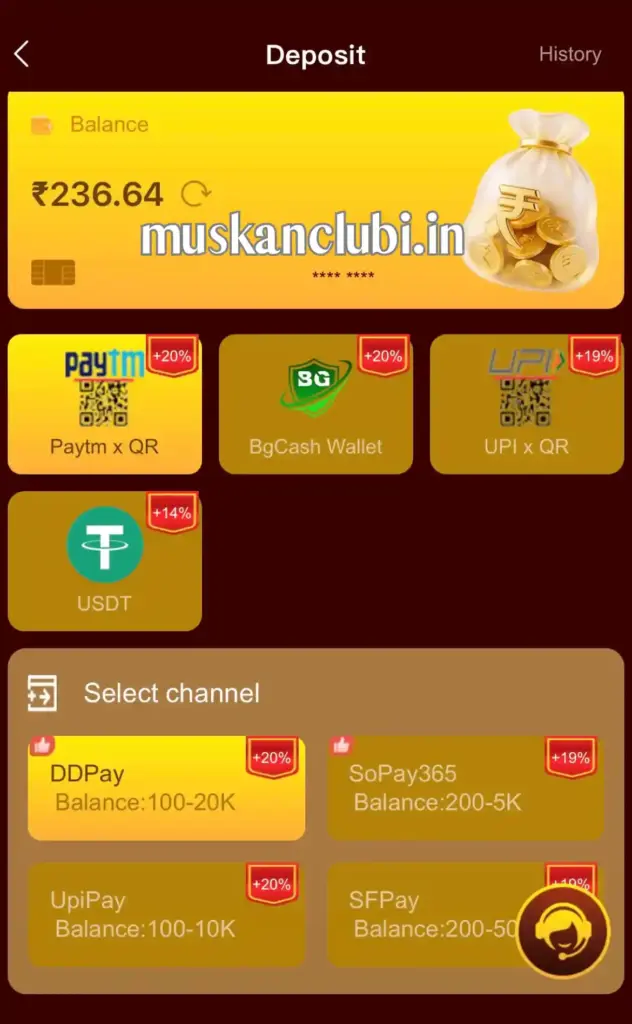 muskan club Deposit 1